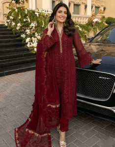 Azure Red Formal Chiffon Replica