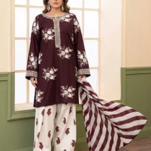 Zara Shahjahan Burgundy Digital Printed Lawn Collection Replica